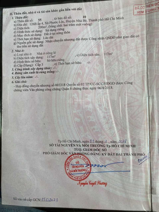 Bán gấp đất 2 mặt tiền, Phạm Hùng nối dài, xã Phước Lộc, Nhà Bè DT 8x25m giá 7,5 tỷ