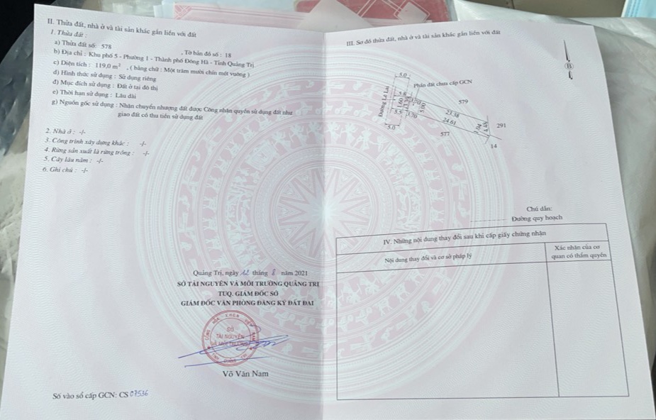 BÁN ĐẤT MT LÊ LAI, NGAY GẦN BỜ HỒ NAM HÀO, TT TP ĐÔNG HÀ.