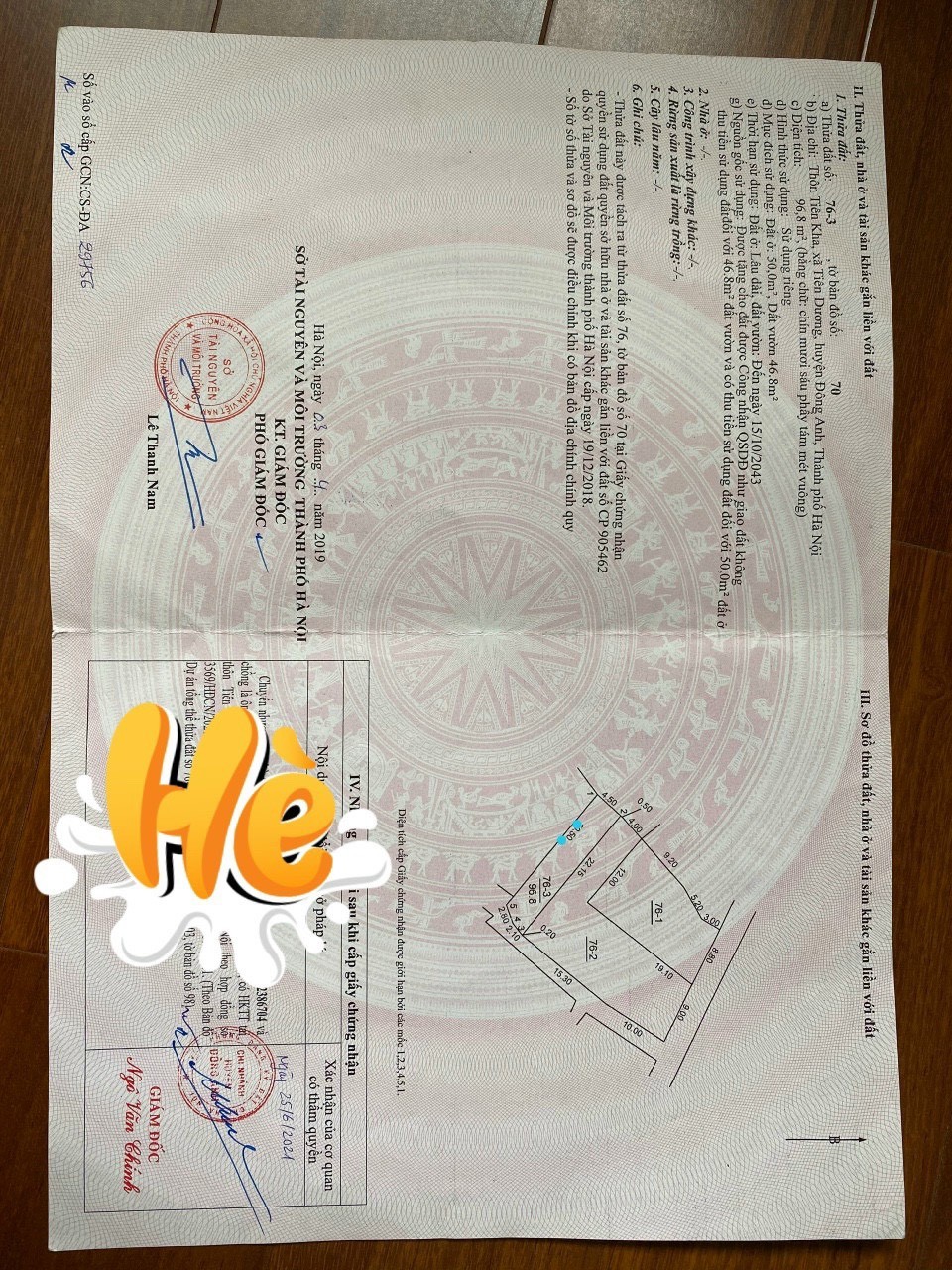 Chủ cần bán 96.8m Thôn Tiên Kha - Tiên Dương - Đông Anh - Hà Nội