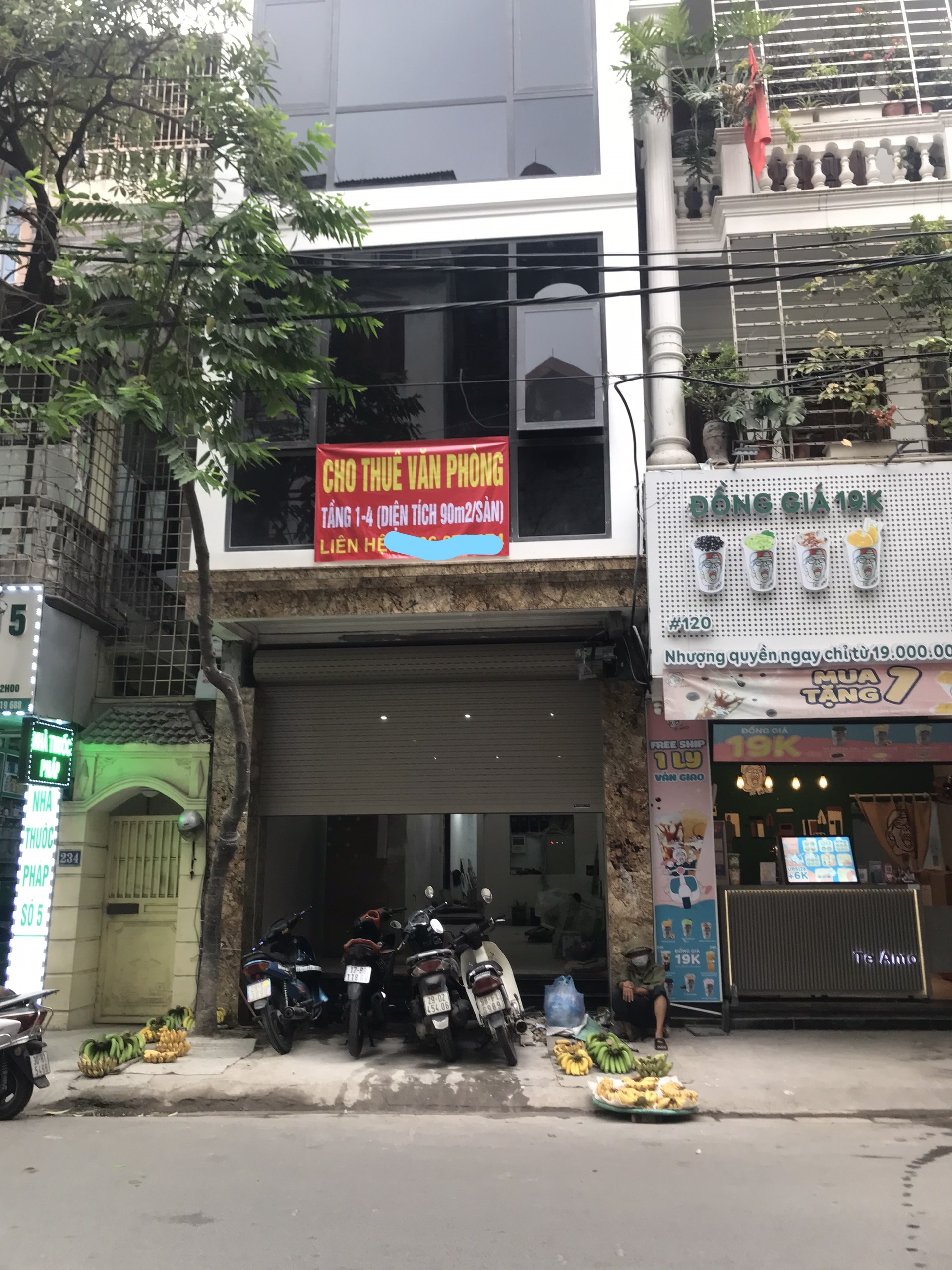 Cho thuê nhà mặt phố Hoàng Văn Thái, mặt tiền 4.5m