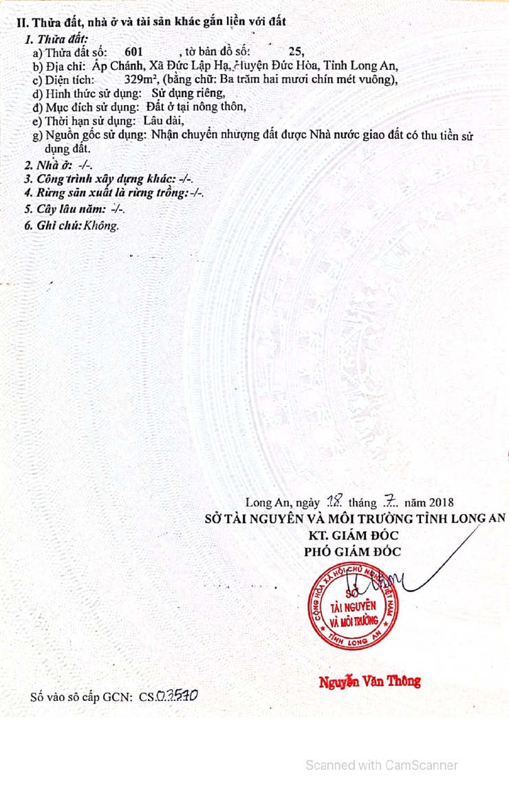 Chính chủ cần bán đất ấp Chánh,xã Đức Lập Hạ ,Huyện Đức Hòa , Long An 329m2, 3,5tỷ