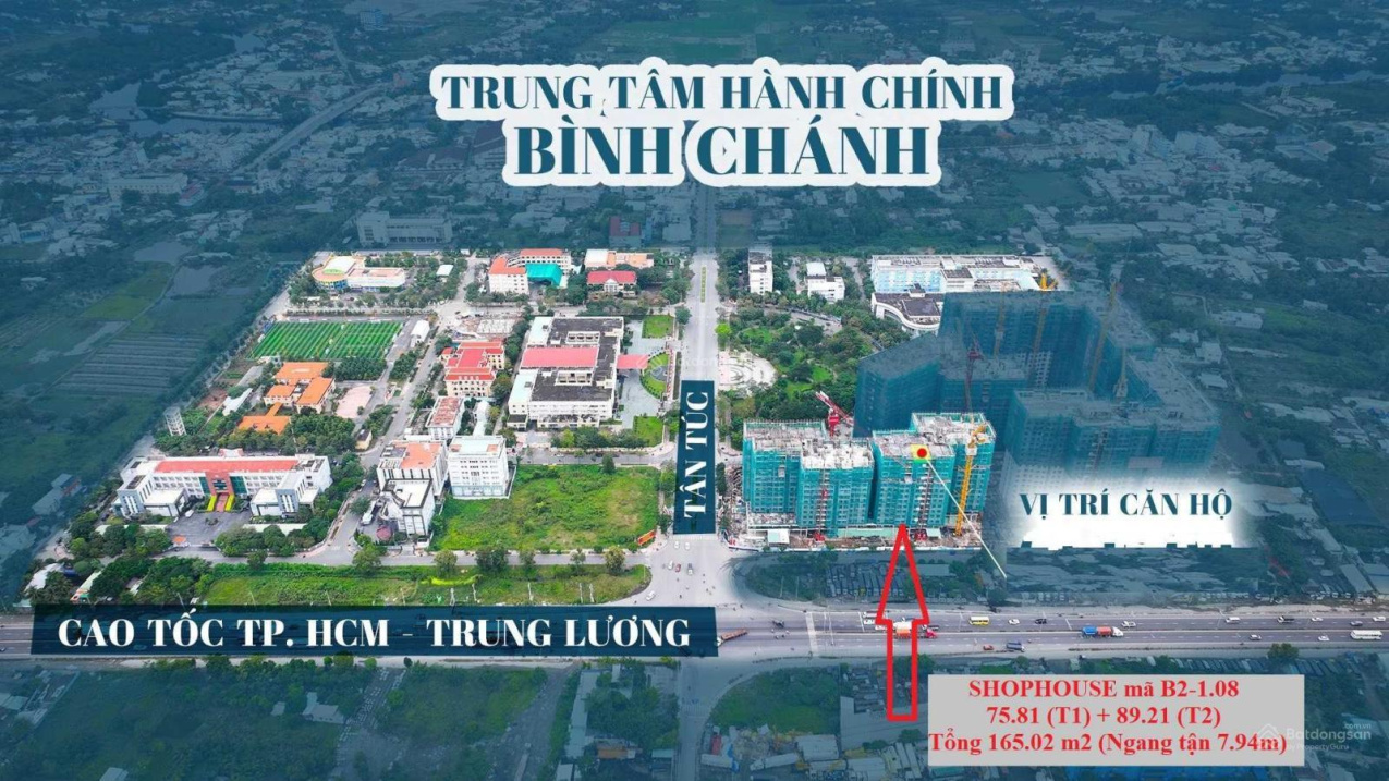Shophouse khu hành chính, 1 trệt 1 lầu ngang 8m*10.6m, ngay bệnh viện nhận trước thanh toán sau