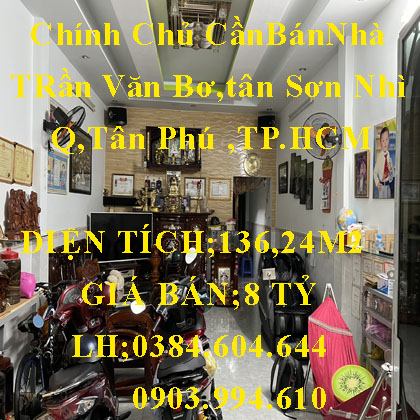 Chính chủ bán nhà Đường Trần Văn Ơn, Phường Tân Sơn Nhì, Quận Tân Phú