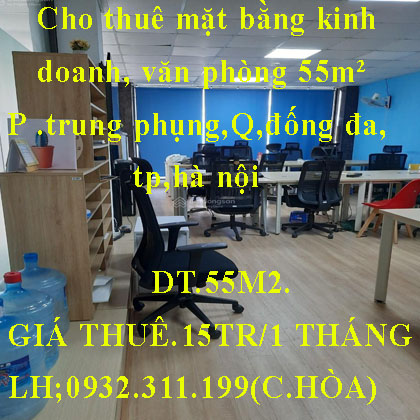 Cho thuê mặt bằng kinh doanh, văn phòng 55m² tầng 2