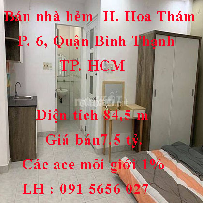 Bán nhà hẻm 189/47D Hoàng Hoa Thám, phường 6, Quận Bình Thạnh,TP. HCM