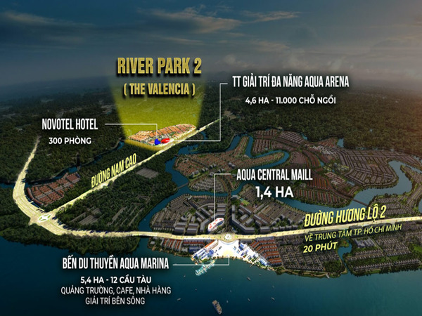 Vị trí của River Park 2 ở vị trí thuận tiện cho các cư dân di chuyển River-park-2-phan-khu-vuong-phong-thuy-tai-Aqua-City-2