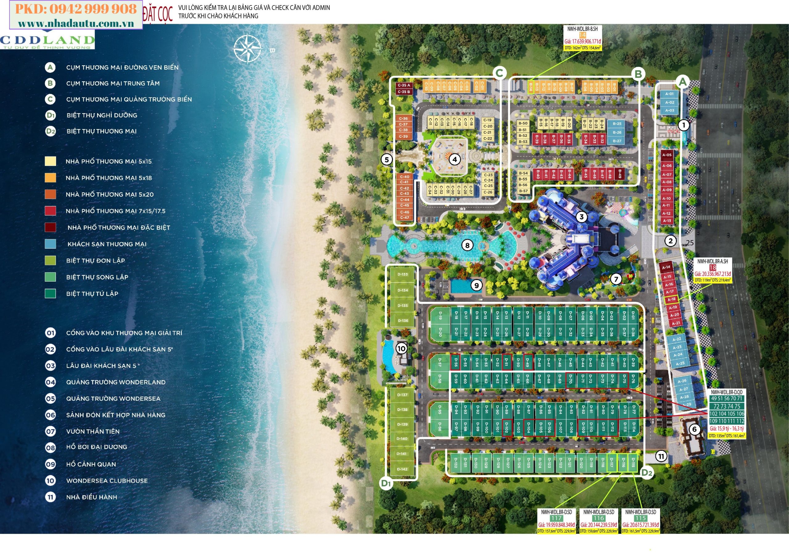 Bán Nhà phố thương mại Shophouse Wonderland Hồ tràm