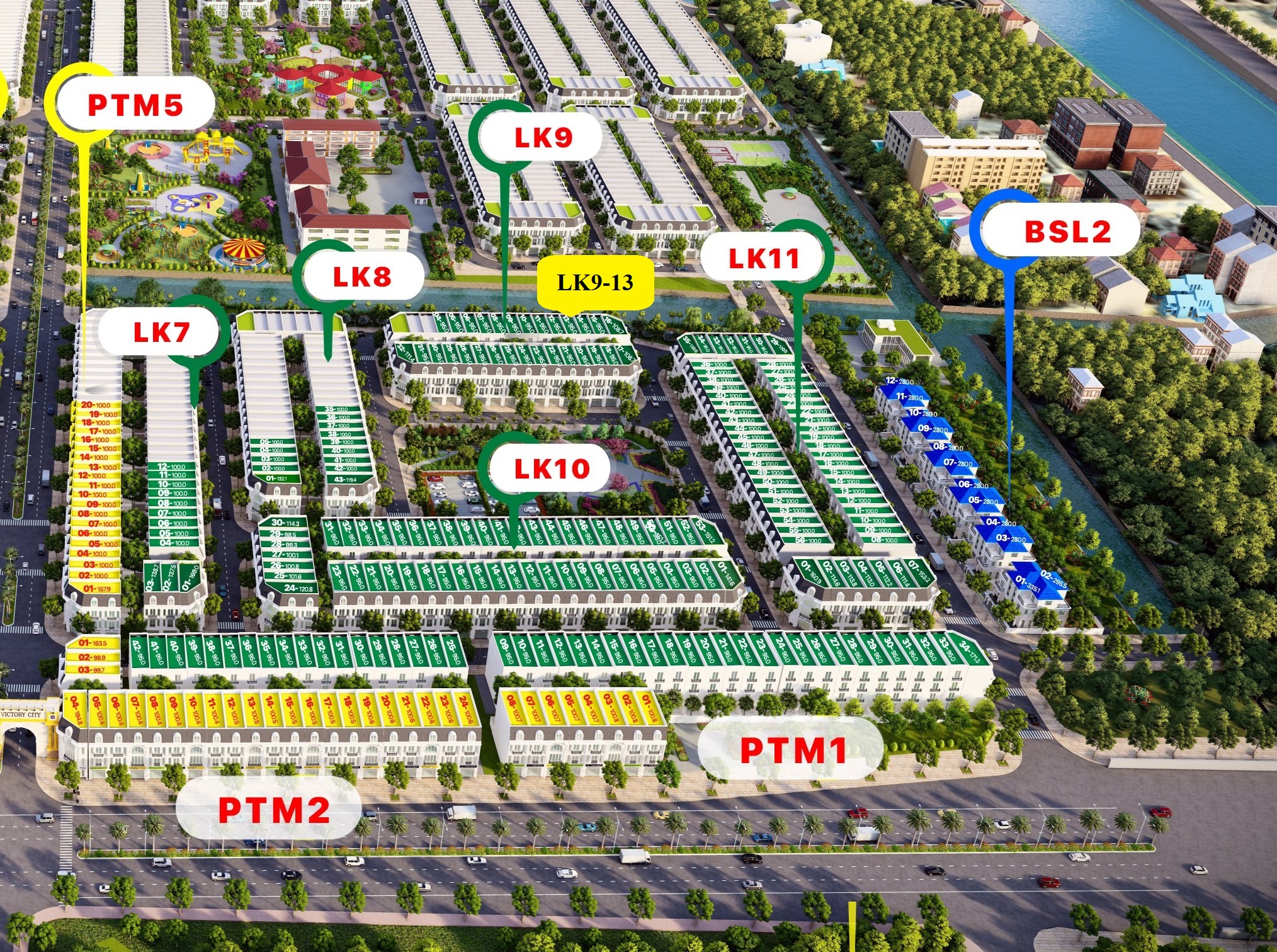 Nền 95m2 ven sông "vượng khí sinh tài"– DIC Victory City Hậu Giang Nền 95m2 sông Khu đô thị DIC Victory City Hậu Giang Mã