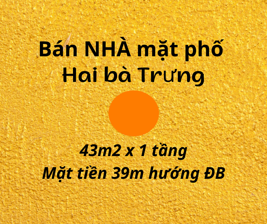 Bán nhà mặt phố Hai Bà Trưng, 43m2, thương lượng chính chủ