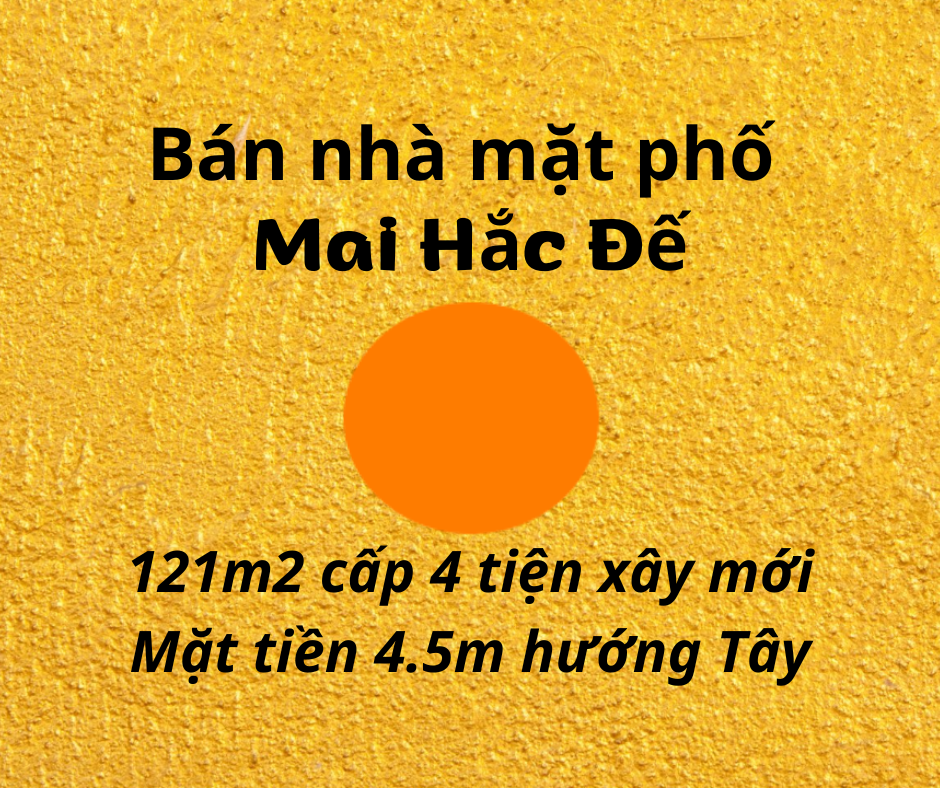 Bán nhà mặt phố Mai Hắc Đế, Hai Bà Trưng, Hà Nội, mặt tiền 4.5m hướng Tây