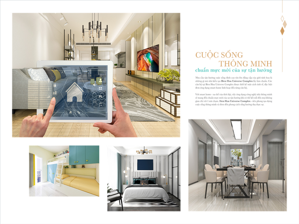 Các sản phẩm tại Biên Hòa Universe Complex được thiết kế với phong cách kiến trúc đương đại Thong-tin-du-an-smarthome-Universe-Complex-Dong-Nai-4