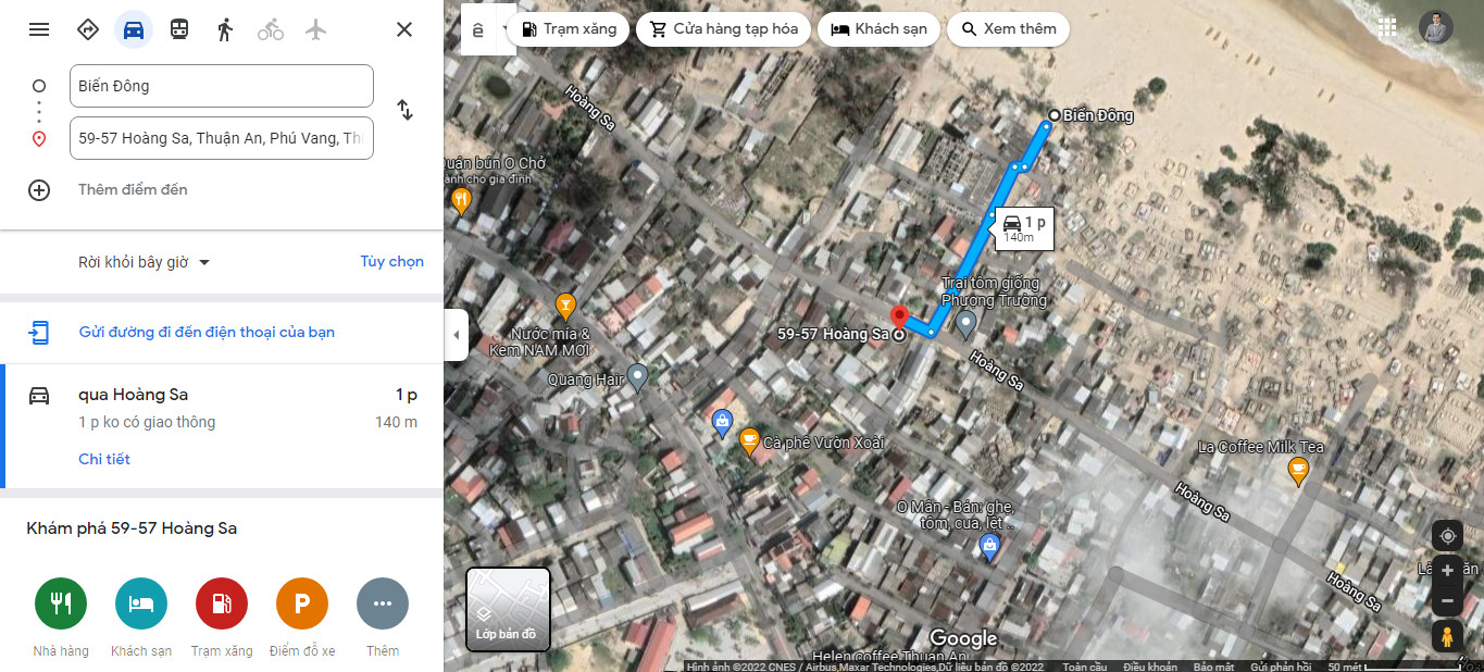 ĐẤT MẶT TIỀN HOÀNG SA - CÁCH BIỂN THUẬN AN 140M