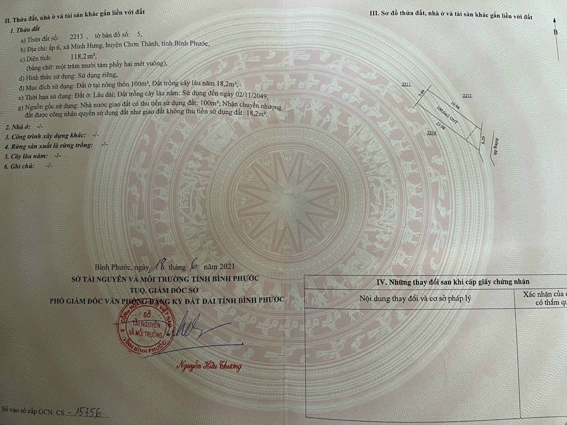 Đất sát kcn Minh Hưng, dân đông, sổ sẵn. giá 6xx triệu, chủ về quê bán thu vốn lô