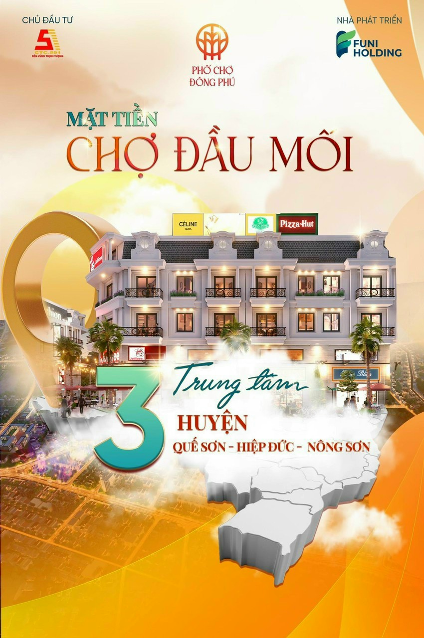 Đất nền mặt tiền chợ đầu mối trung tâm 3 huyện Quế Sơn, Nông Sơn, Hiệp Đức