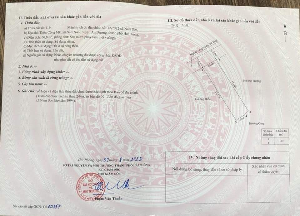 CẦN BÁN Hai căn Nhà 3 tầng Cống Mỹ Nam Sơn An Dương Hải Phòng