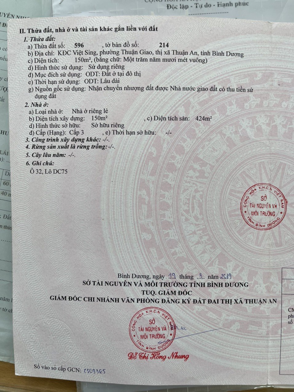 Chính chủ cần bán khách sạn 150m2 ( diện tích sử dụng 450m2)tại KĐc Việt sing,Thuận Giao , Thuận An Bình Dương,9 tỷ