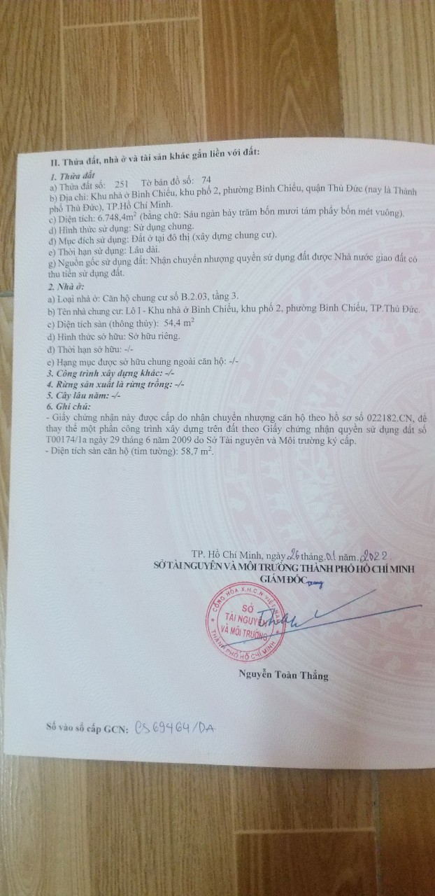 Bán căn hộ căn gốc 2 mặt tiền, sổ hồng trung tâm Thủ Đức