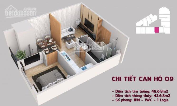 Chính chủ bán căn chung cư 1 ngủ 1 khách tháp doanh nhân chỉ 1tỷ1