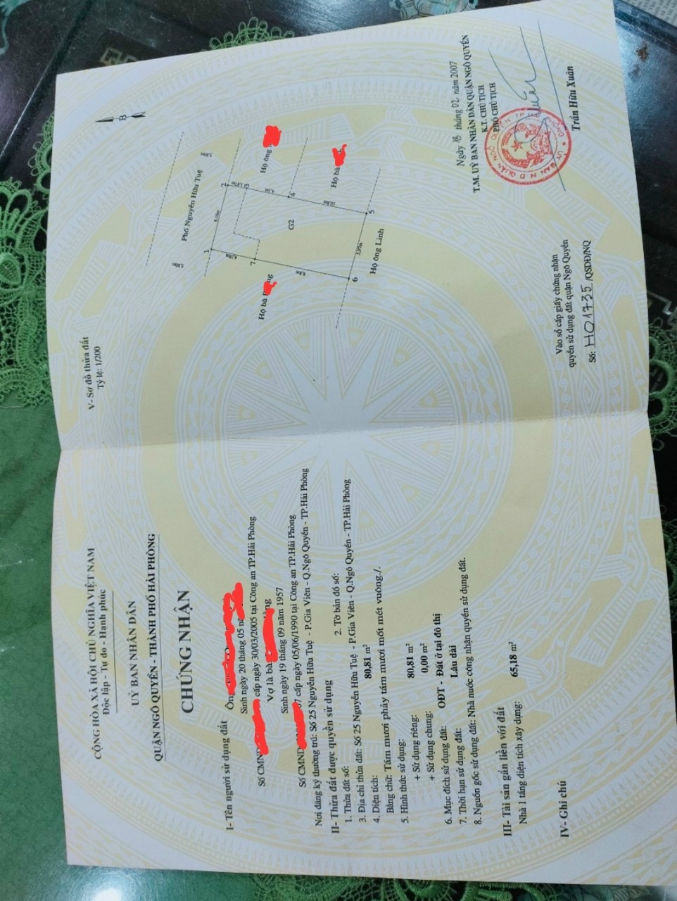 Bán đất mặt đường Nguyễn Hữu Tuệ, đã có nhà cấp 4 trên đất.