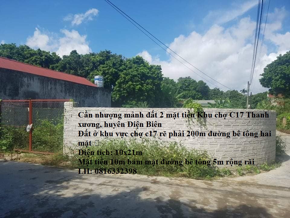 Cần bán nhanh mảnh đất tại xã Thanh Xương, huyện Điện Biên