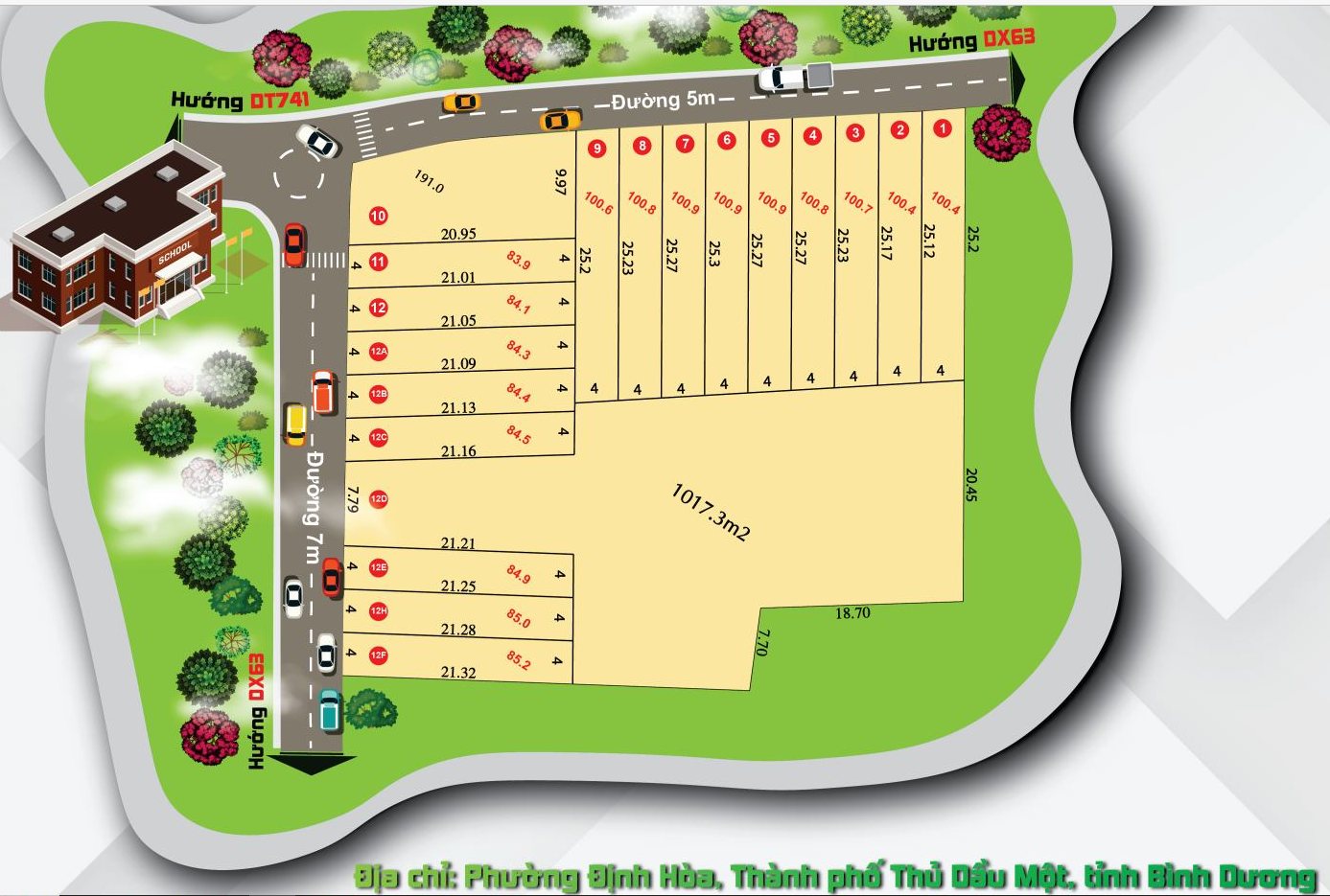 Bán đất đối diện trường tiểu học Đinh Hòa , TP. Thủ Dầu Một