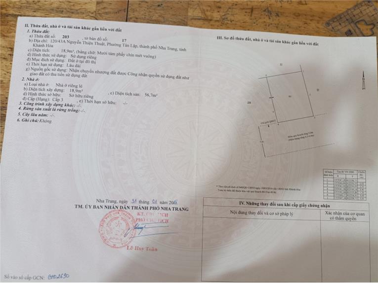 BÁN NHÀ HẺM 5M PHỐ TÂY BA LÔ NHA TRANG
