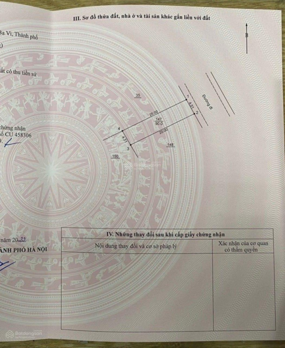 Bán 90m2 đất tái định cư Đồng Doi Ba Vì, vị trí đẹp, full đất ở, giá hơn 1 tỷ. LH 0866 990 503