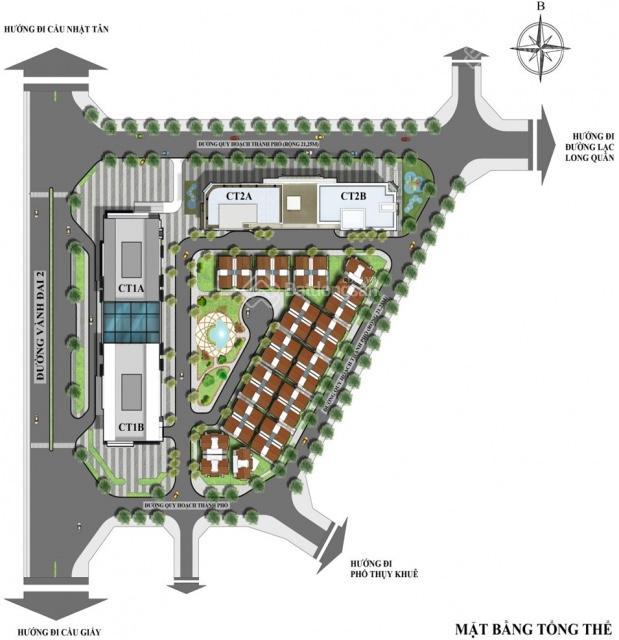 Bán biệt thự Tây Hồ Residence 135m2, 4 tầng, 1hầm, cách hồ Tây 300m, lô Tây Bắc, Đông Bắc, Đông Nam