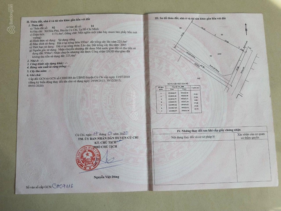 Bán đất hai mặt tiền đường phân nền tốt 27 x 40 (100% thổ cư) xã Hoà Phú, huyện Củ Chi, TPHCM