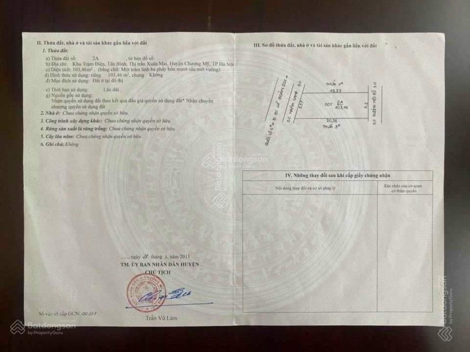 Bán gấp lô đất phân lô tại khu trạm điện thị trấn Xuân Mai