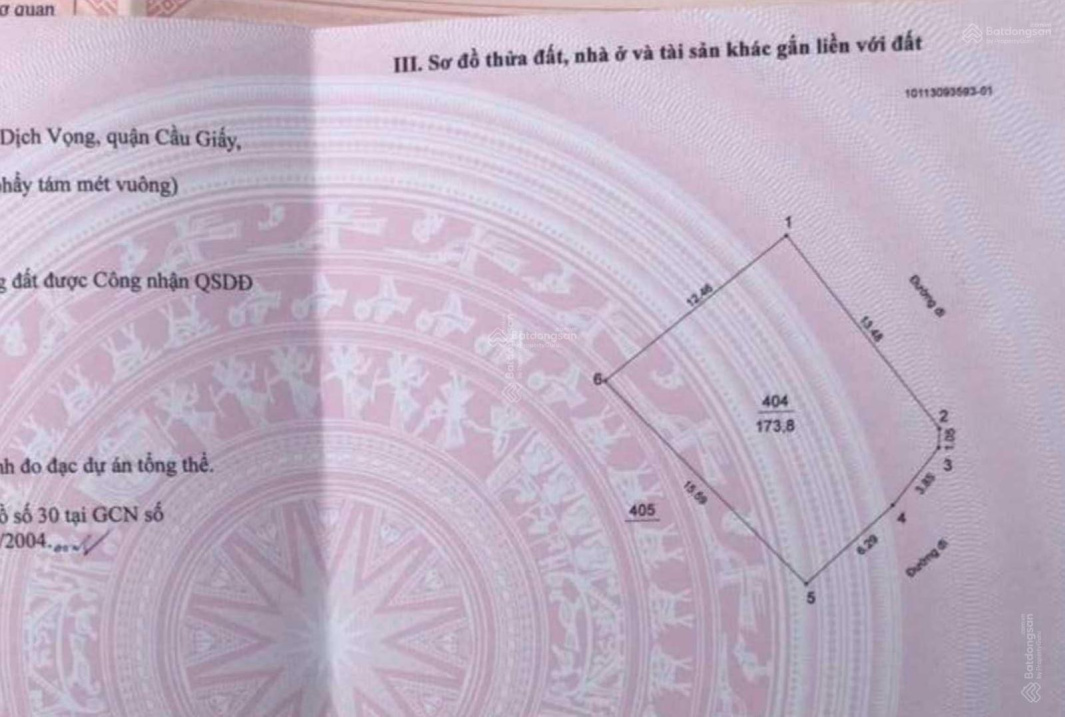 Bán nhanh lô đất DT 170m2 MT 12m giá 15.5 tỷ phường Dịch Vọng Quận Cầu Giấy LH 0972 723 123