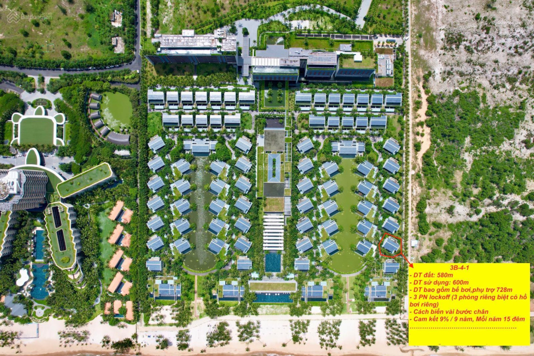 Biệt thự Regent 6* Phú Quốc, căn góc 4 mặt tiền, duy nhất còn cam kết 9%/năm, căn sát biển khó tìm