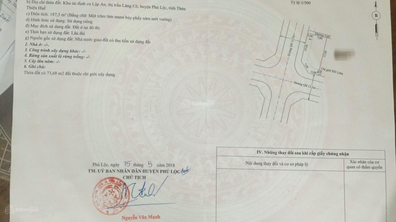 Cần bán đất TĐC Lập An - Lô góc 2 mặt tiền - Đã có sổ - Đất không tranh chấp - Giá đầu tư