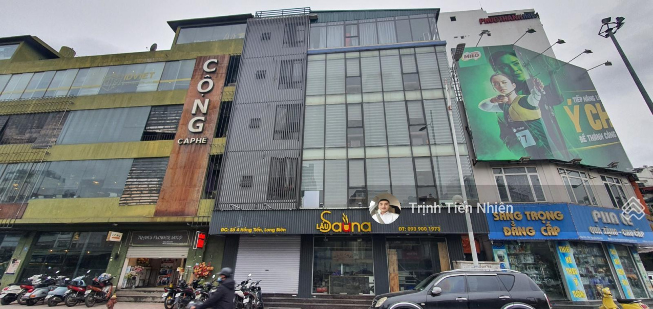 Chính chủ bán nhà mặt phố Hồng Tiến 90m2 mặt tiền 7m tòa văn phòng vip, vỉa hè 8m