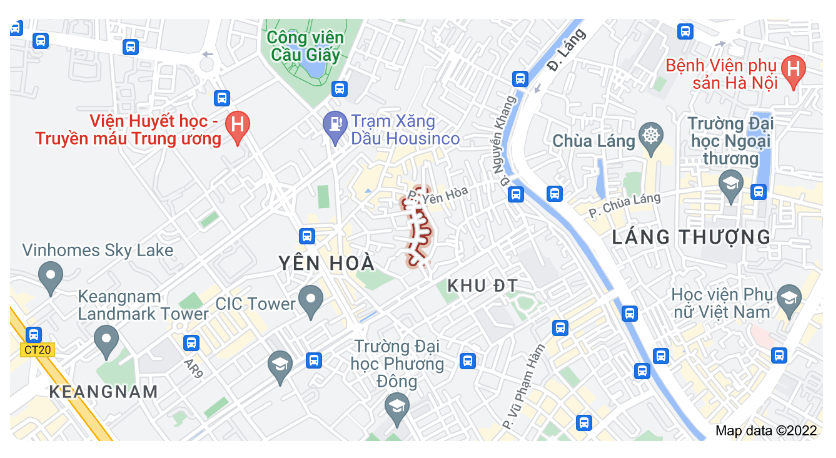 Vị trí mua bán nhà ngõ 113 Yên Hòa