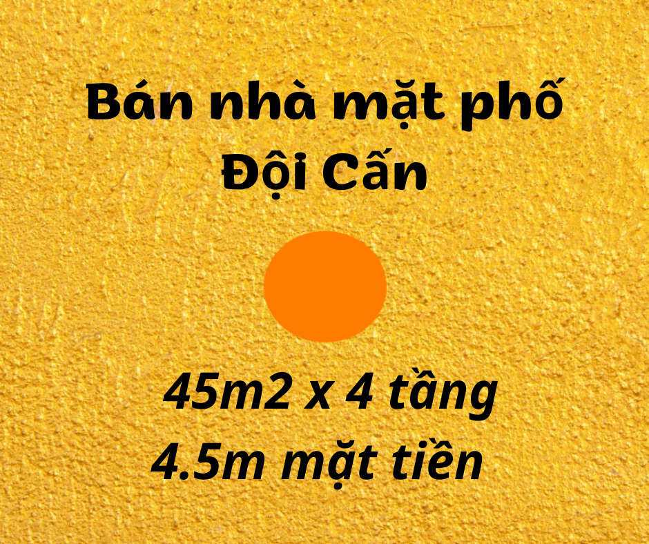 Bán nhà mặt phố Đội Cấn, 45m2, mặt tiền 4m5, kinh doanh