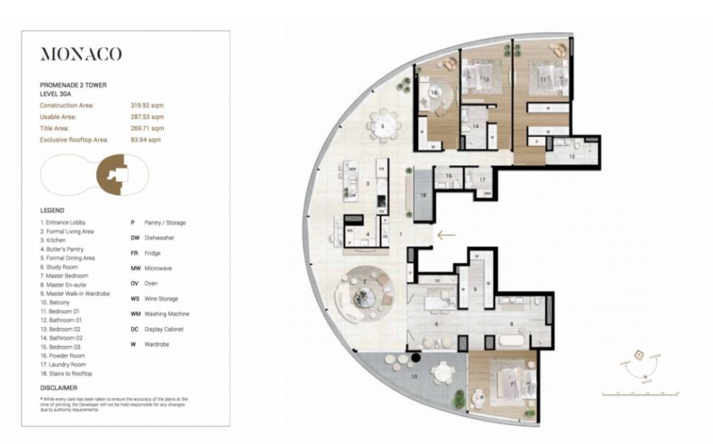 Mặt bằng của Penthouse promenada của dự án City Garden Bình Thạnh.