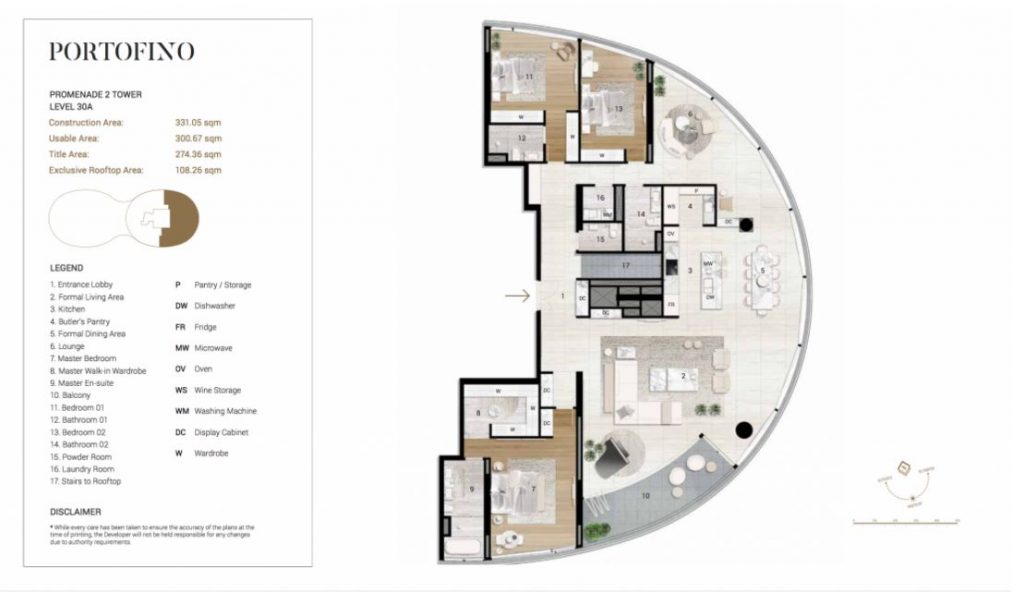 Mặt bằng của Penthouse promenada của dự án City Garden Ngô Tất Tố.