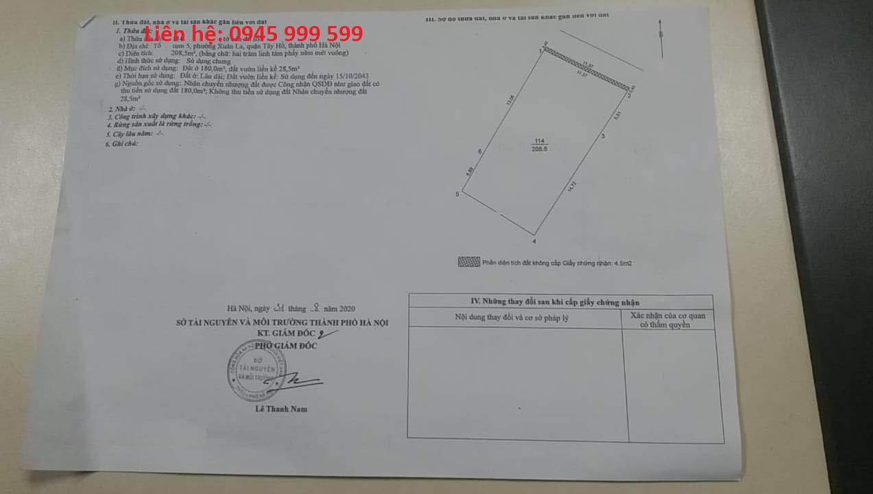 Bán 210m2 nhà gara ô tô ngõ 40 phố Xuân La - Tây Hồ - Hà Nội 20 tỷ.