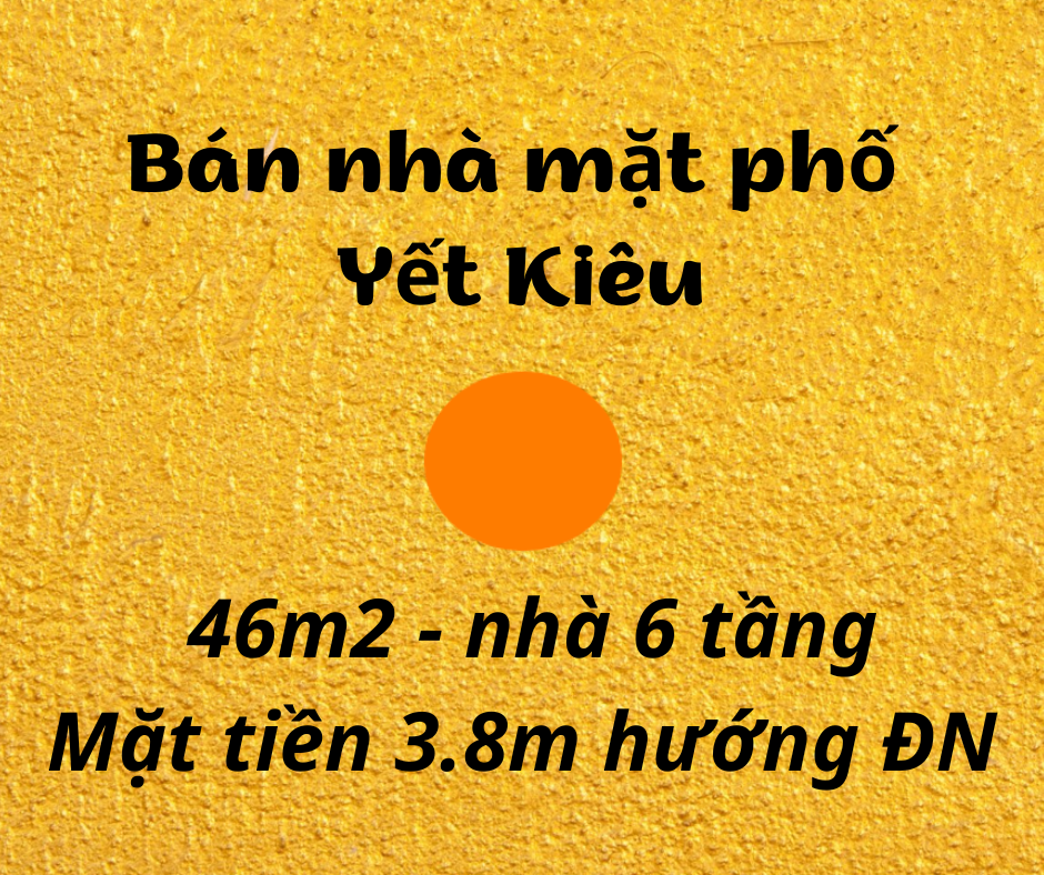 Bán nhà mặt phố Yết Kiêu, 6 tầng, mặt tiền 3.8m kinh doanh - LH: Địa Thủy Sư