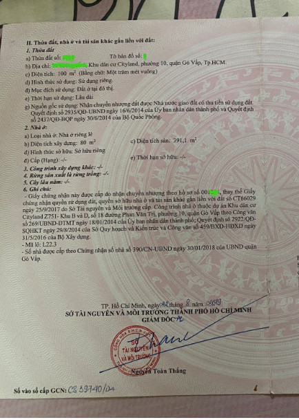 Bán nhà khu đô thị Cityland Gò Vấp 18.5 tỷ