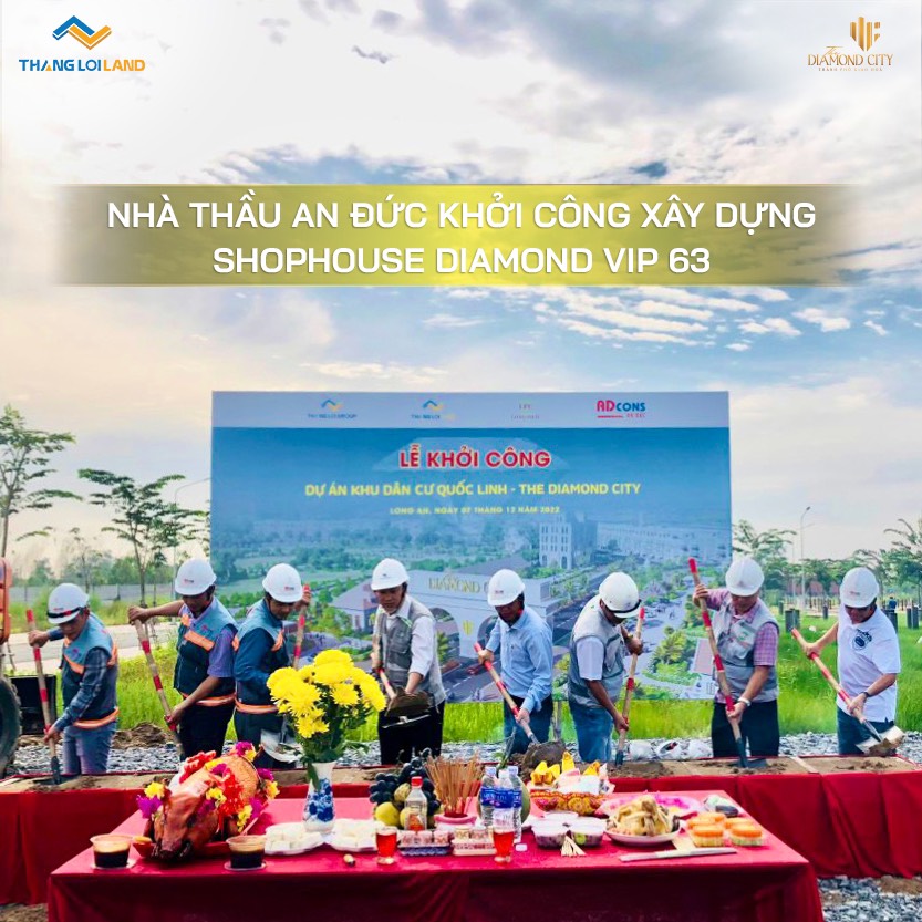 Shophouse Quốc Linh - Diamond city trả góp 4 năm,chiết khấu 18% đã có sổ hồng riêng từng nền