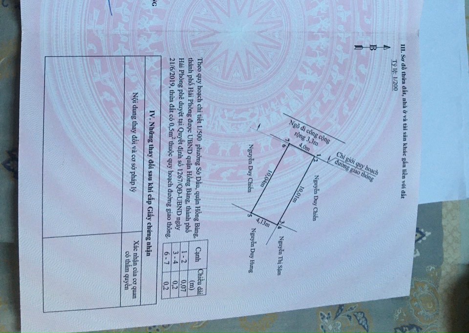 Bán Đất An Chân, Sở Dầu, Hồng Bàng ngõ oto chỉ 1,71 tỷ