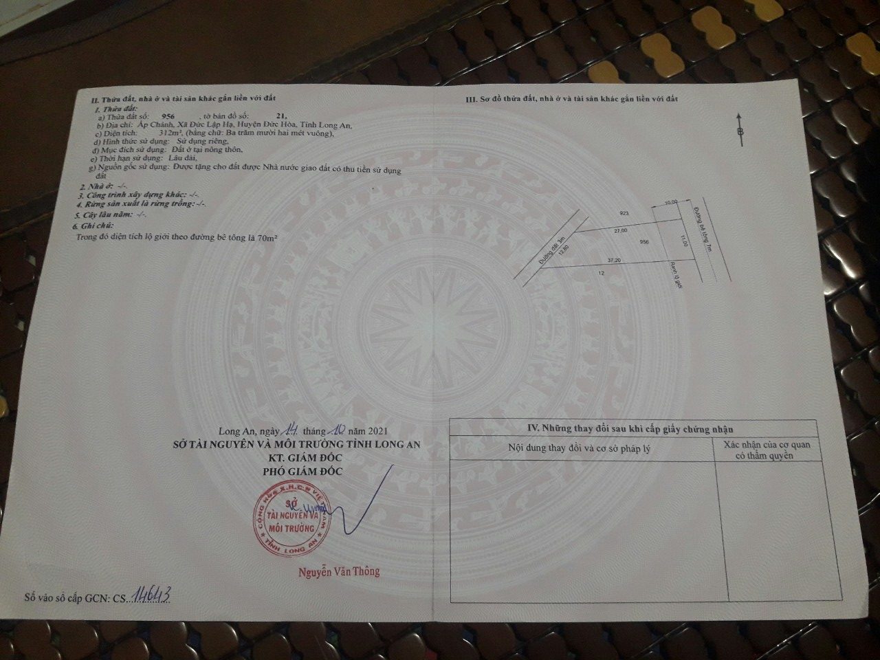 Cần bán đất ở lâu năm ấp Chánh,xã Đức Lập Hạ ,Huyện Đức Hòa , Long An 312m2, 4,1tỷ
