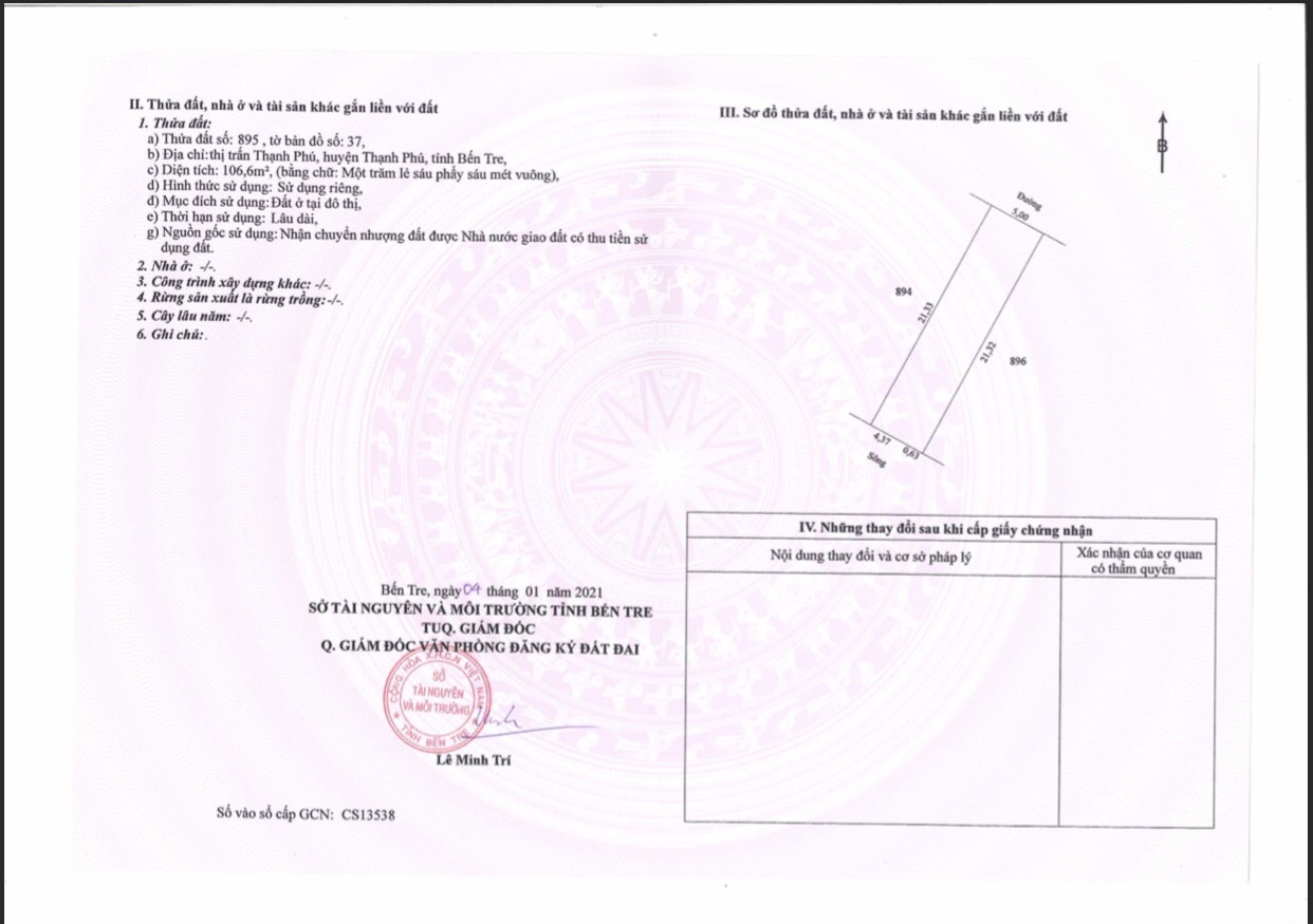 Chính Chủ Kẹt Tiền Cần Bán Nền Đất Mặt Tiền Chợ Vỉa Hè Rộng 9,5M Ngay Huyện Thạnh Phú