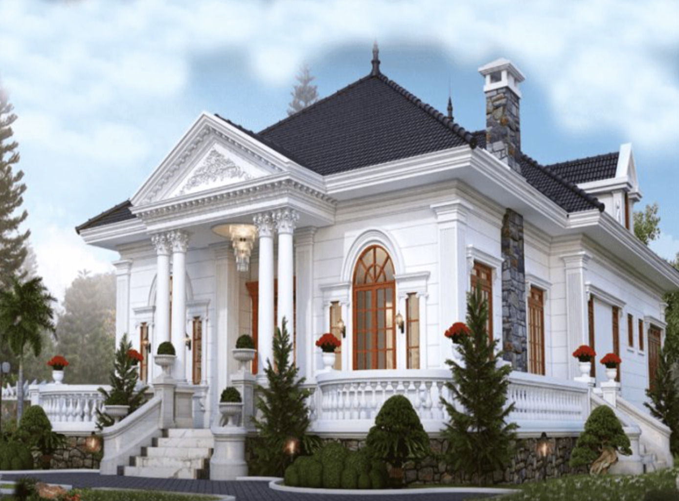 Biệt thự 1 tầng thường được xây dựng ở những vùng đất rộng tại đô thị và nông thôn Biet-thu-1-tang-la-gi