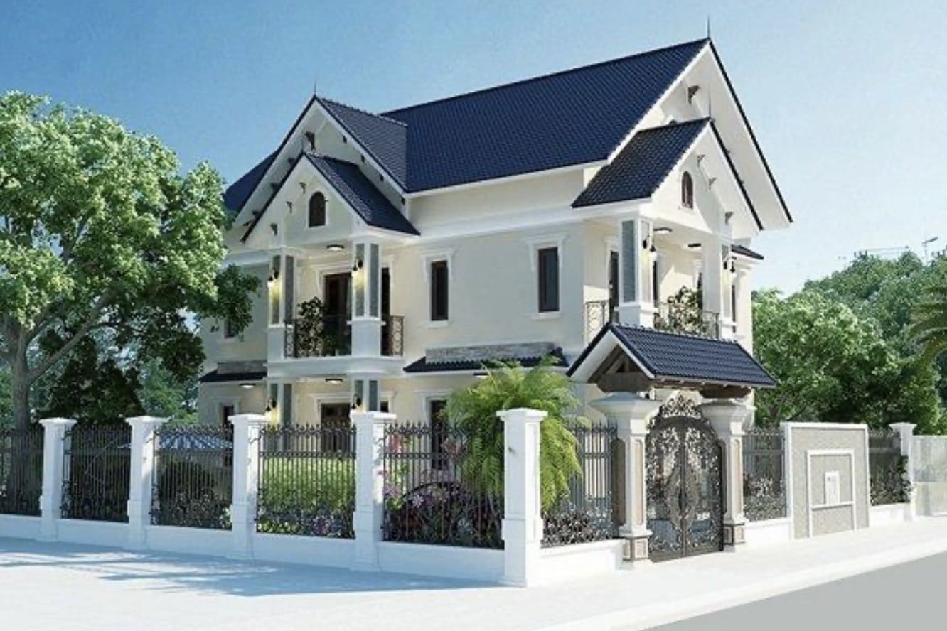 Hình ảnh mẫu nhà ống 2 tầng mái thái có sân vườn Nha-ong-2-tang-mai-thai-2