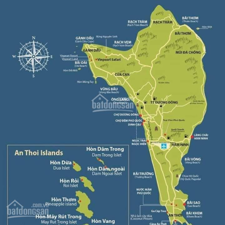 Bán 3.000m2 mặt tiền Dương Đông - Cửa Cạn, giá 17 tỷ/công, vuông vức, qh 100% đất ở, Ấp Ông Lang