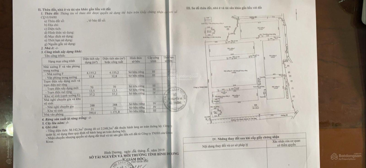 Bán đất (50.000m2) 5 ha (100% SKC) Phường Tân Khánh, thị xã Tân Uyên, Bình Dương