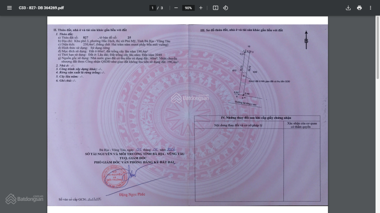 Bán đất Phú Mỹ. Đất có sổ hồng riêng, thổ cư 60m2 bao test mọi thứ, bán đất có tầm và em hậu có tâm
